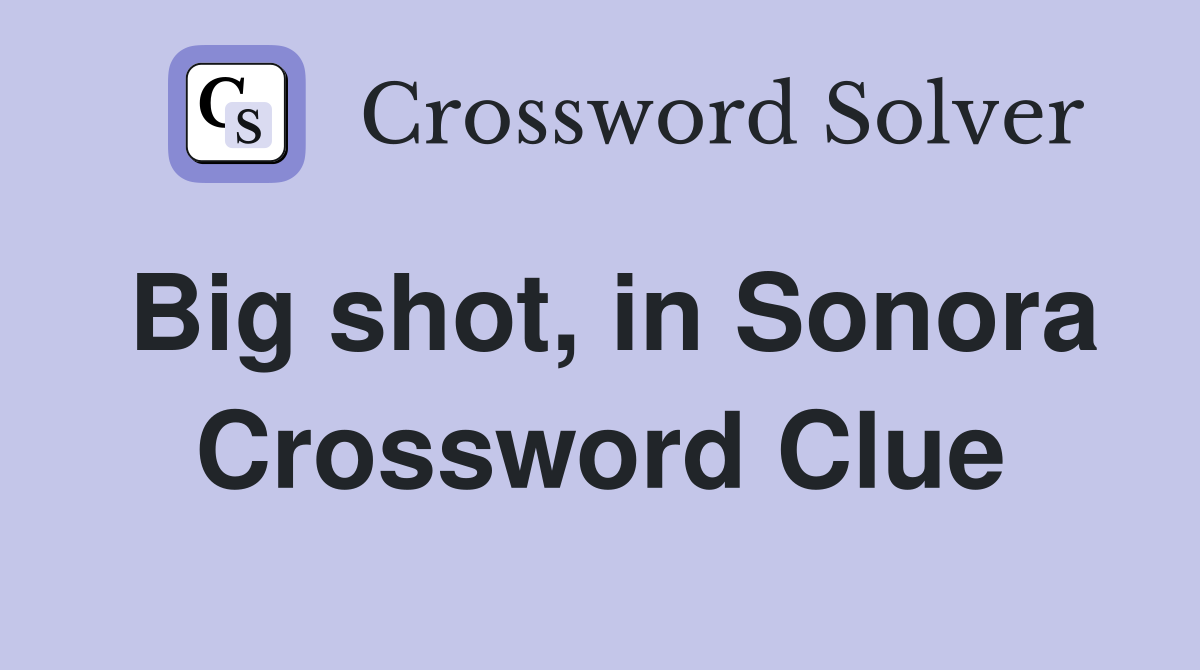 Big shot, in Sonora Crossword Clue