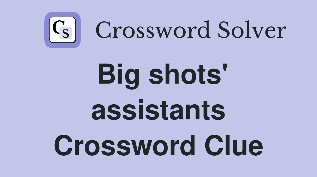 Big shots' assistants Crossword Clue