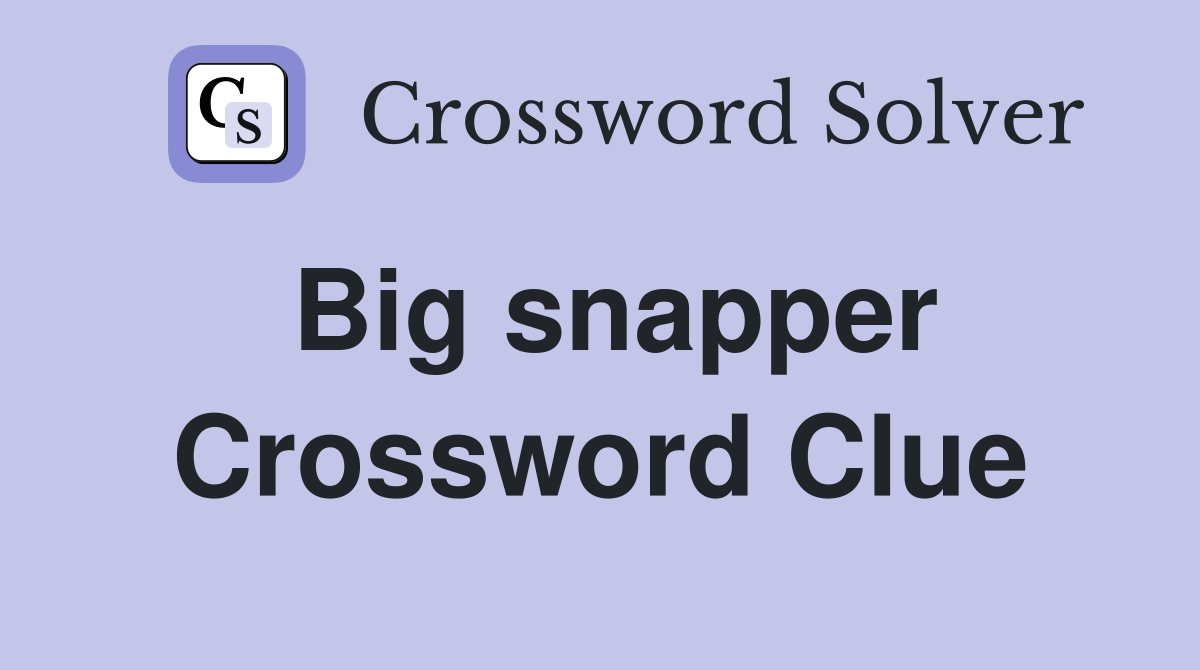 Big snapper Crossword Clue