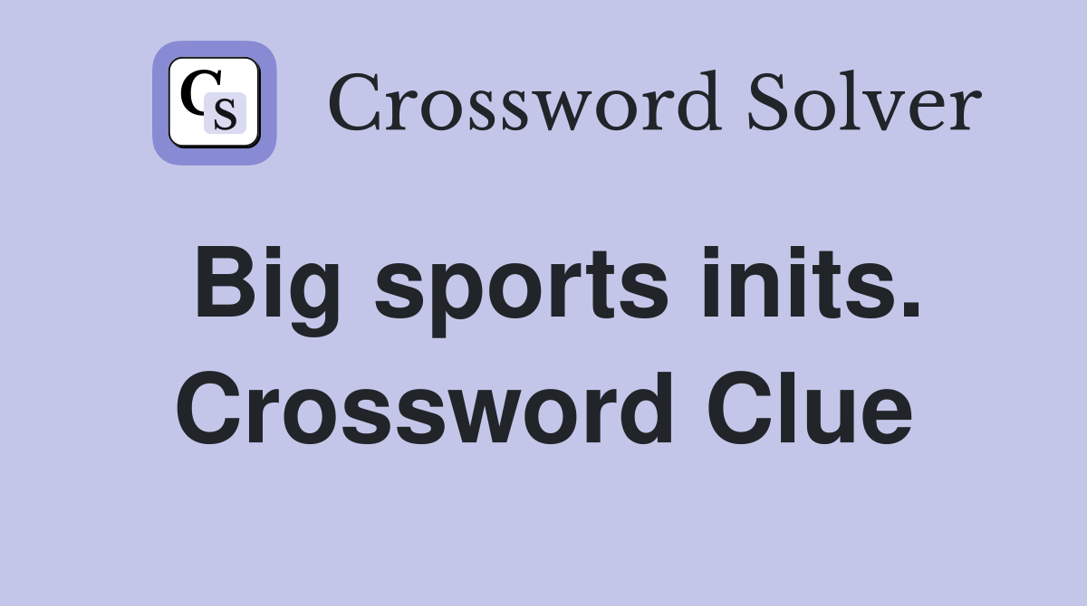 Big sports inits. Crossword Clue