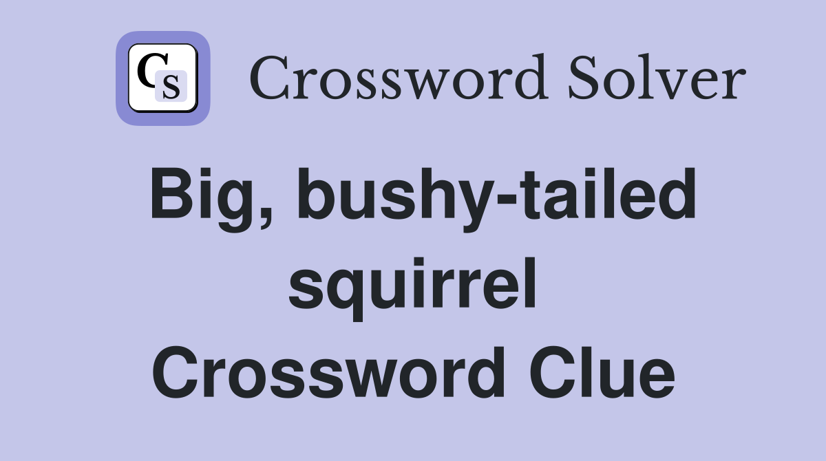 Big, bushy-tailed squirrel Crossword Clue