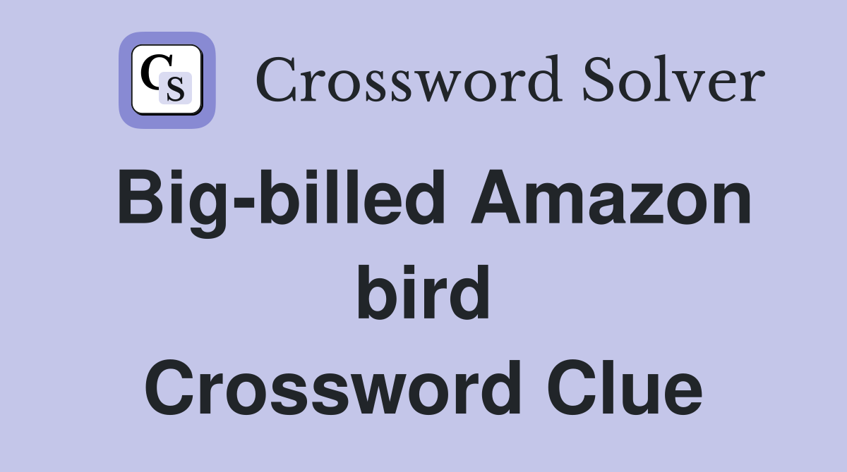 Big-billed Amazon bird Crossword Clue