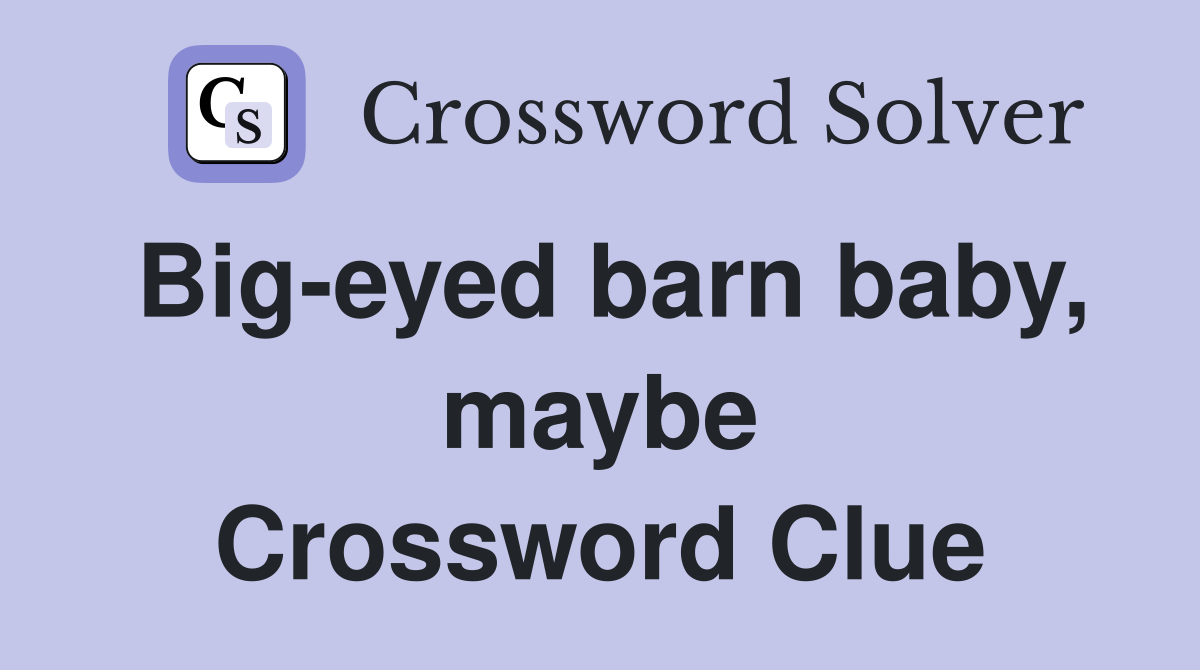 Big-eyed barn baby, maybe Crossword Clue