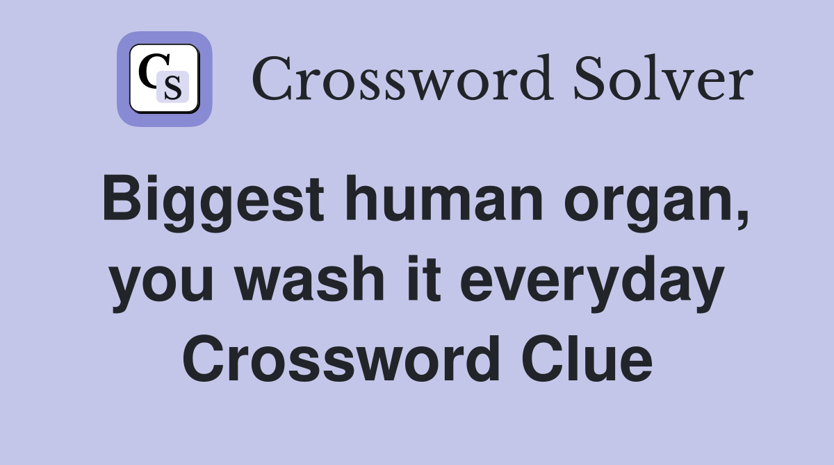Biggest human organ, you wash it everyday Crossword Clue