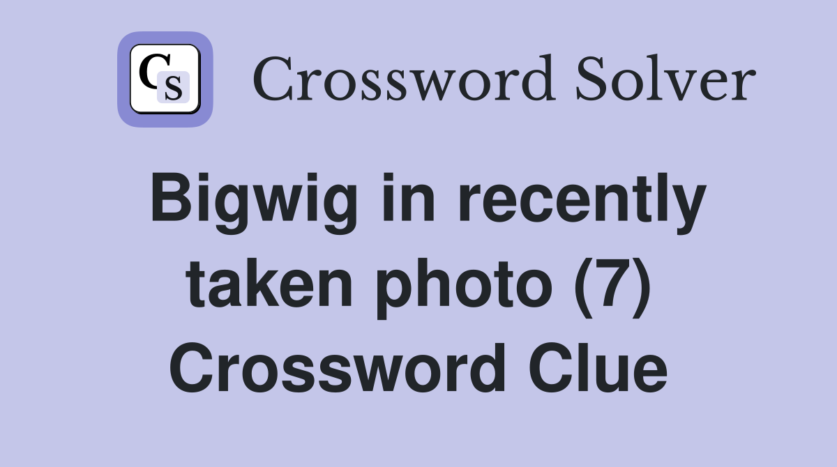 Bigwig in recently taken photo (7) Crossword Clue