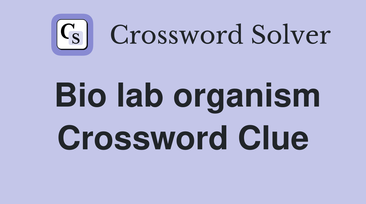 Bio lab organism Crossword Clue