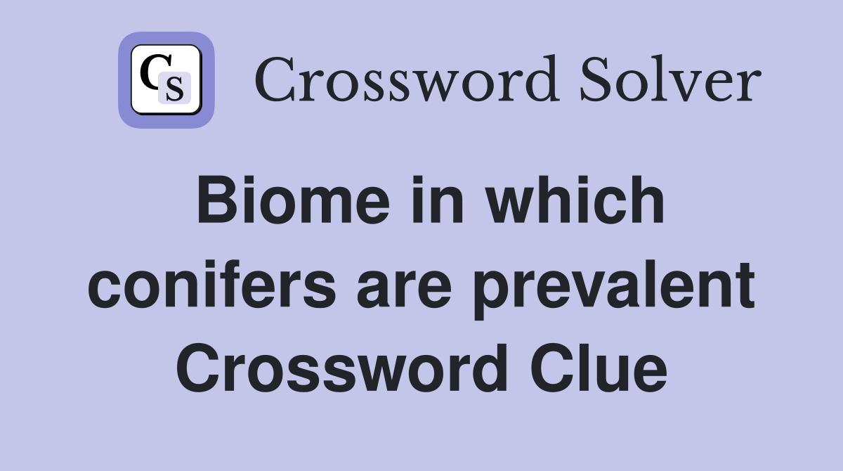 Biome in which conifers are prevalent Crossword Clue