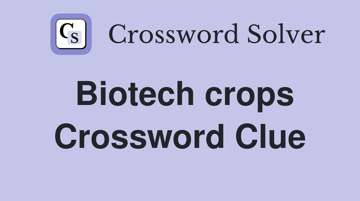 Biotech crops Crossword Clue