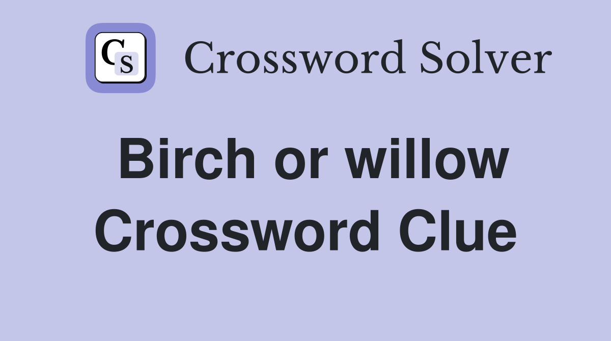 Birch or willow Crossword Clue