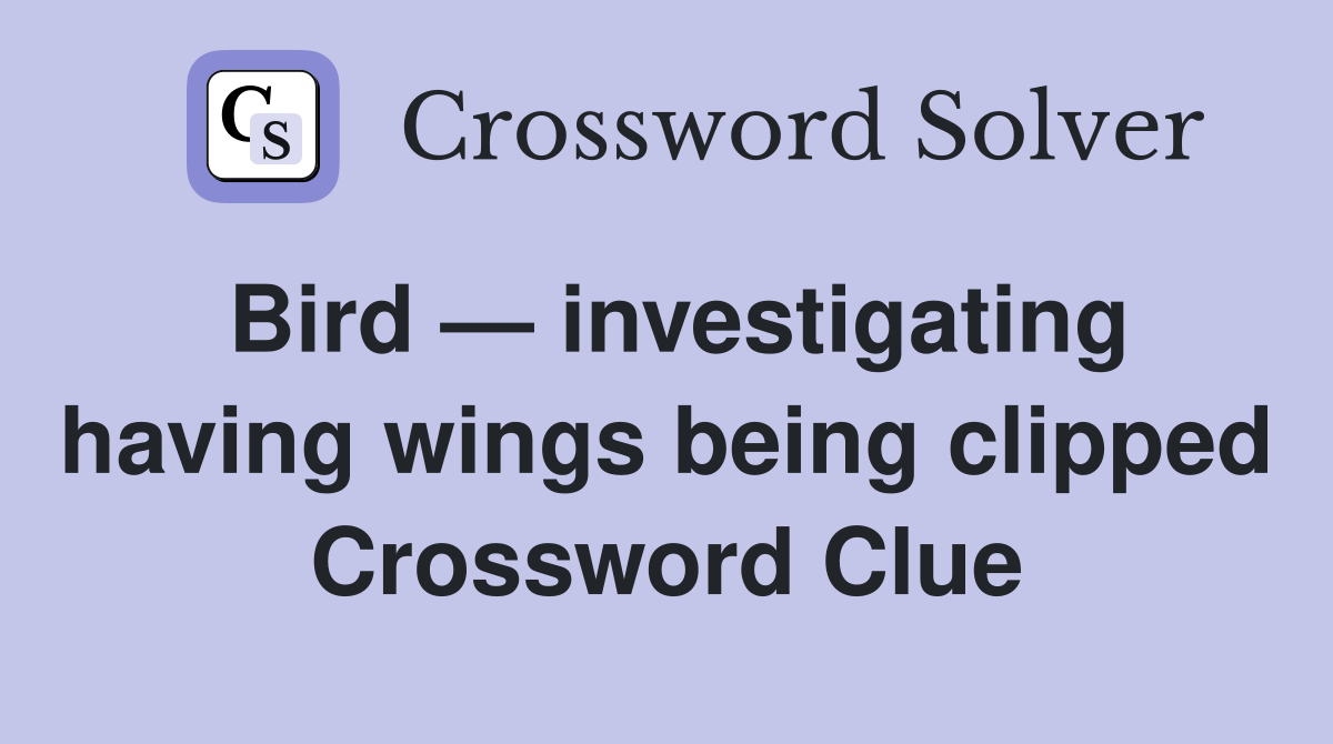 Bird — investigating having wings being clipped Crossword Clue