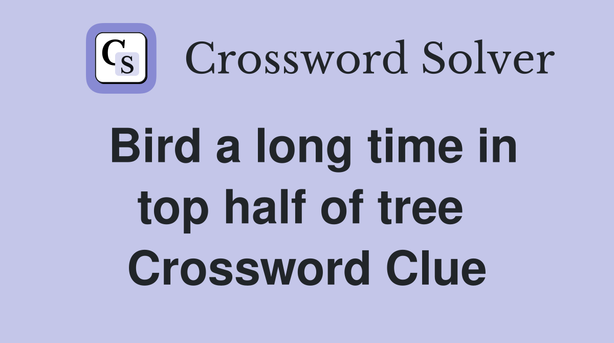Bird a long time in top half of tree  Crossword Clue