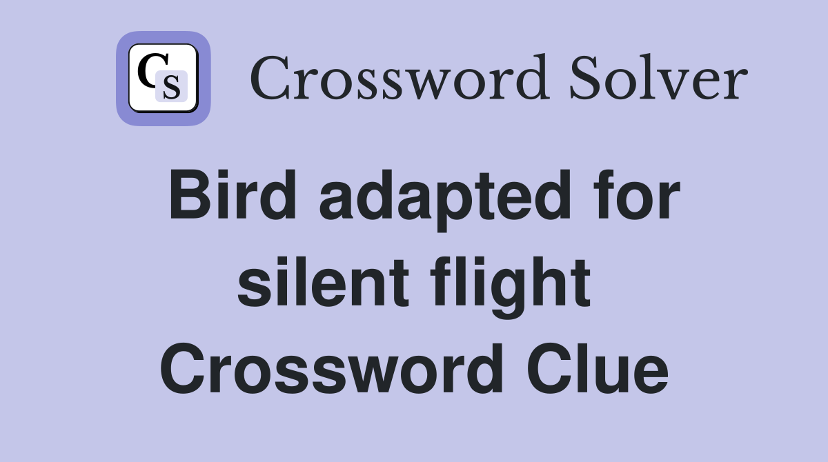 Bird adapted for silent flight Crossword Clue