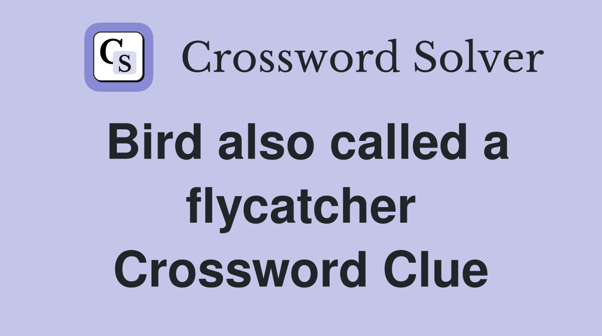 Bird also called a flycatcher Crossword Clue