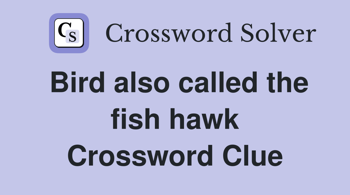 Bird also called the fish hawk Crossword Clue