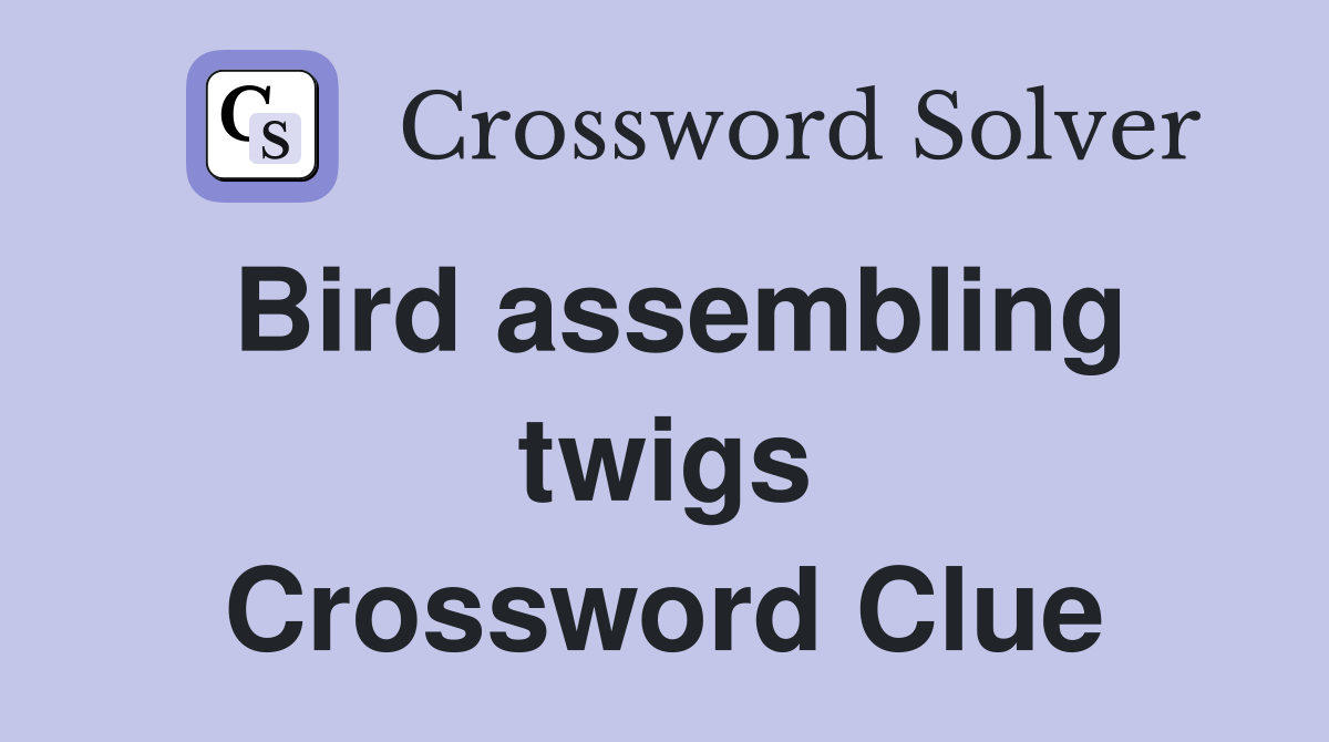 Bird assembling twigs Crossword Clue