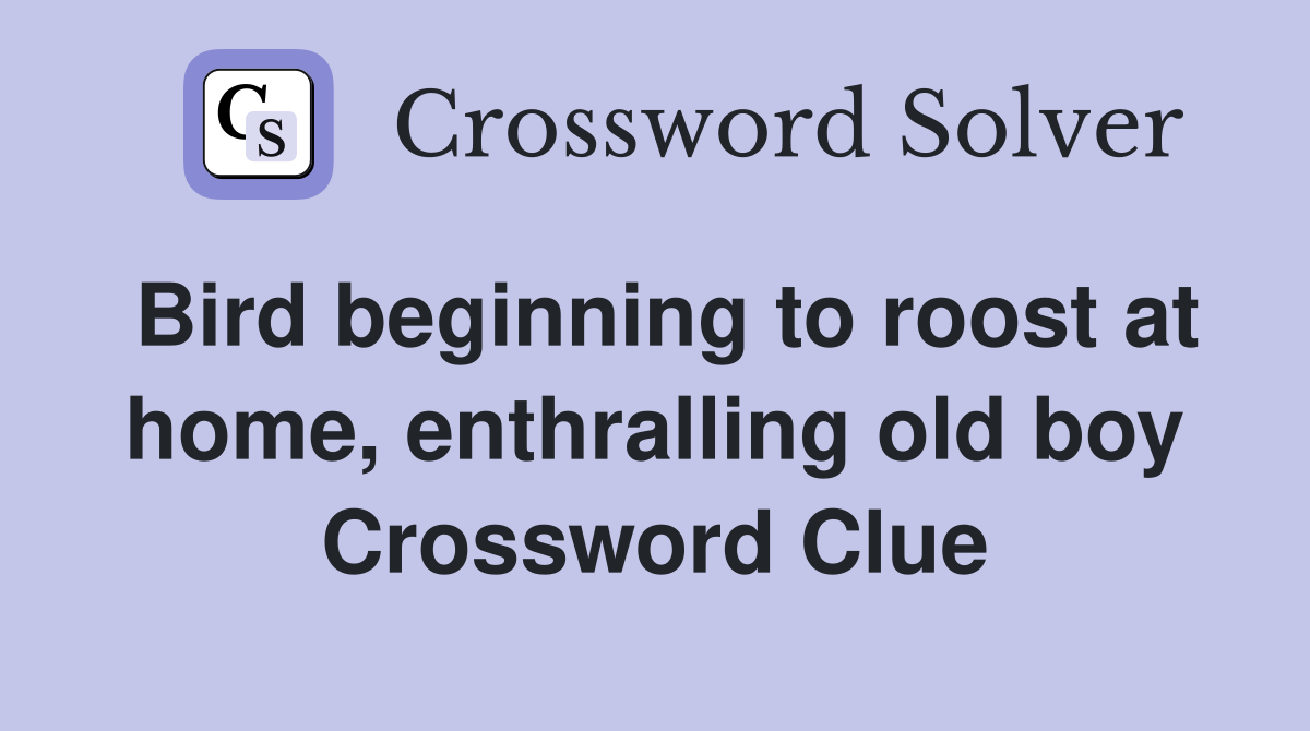 Bird beginning to roost at home, enthralling old boy Crossword Clue