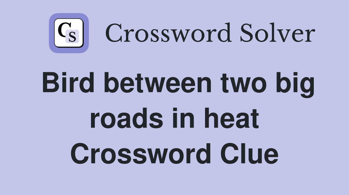 Bird between two big roads in heat Crossword Clue