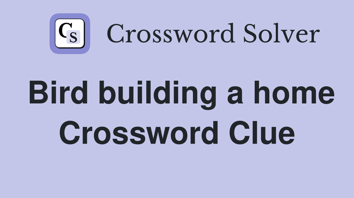 Bird building a home Crossword Clue