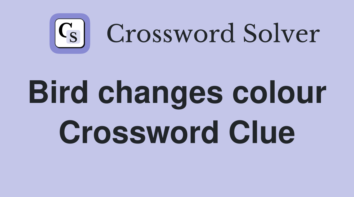 Bird changes colour  Crossword Clue
