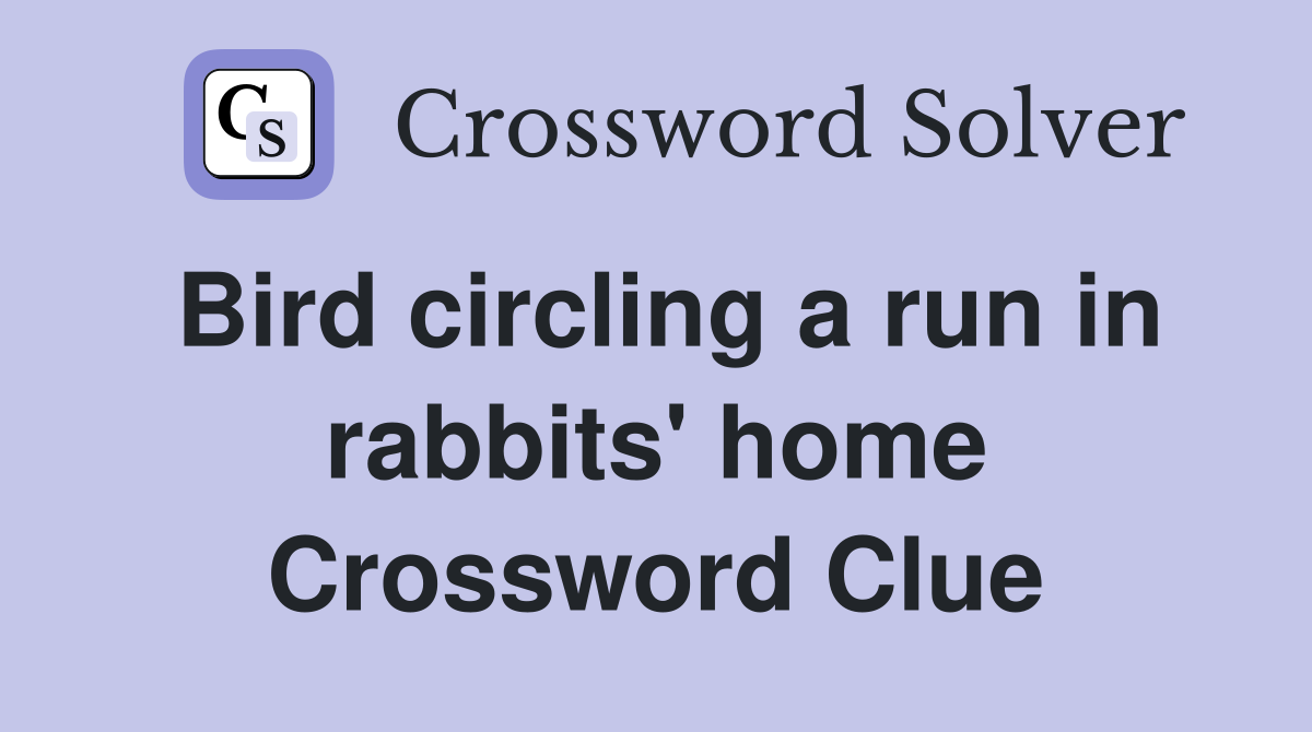 Bird circling a run in rabbits' home Crossword Clue
