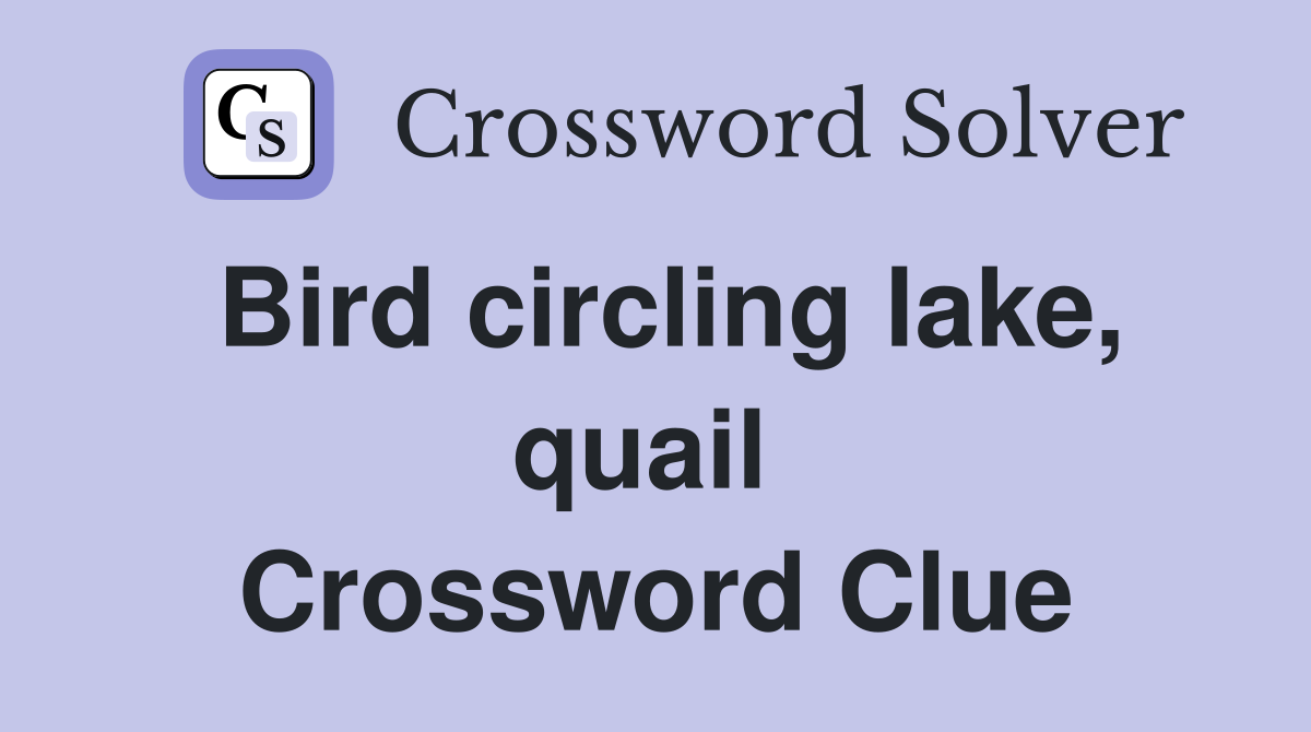 Bird circling lake, quail  Crossword Clue