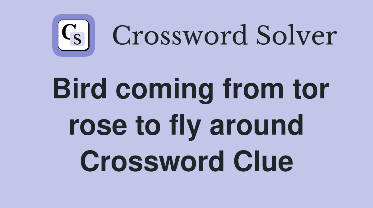 Bird coming from tor rose to fly around Crossword Clue