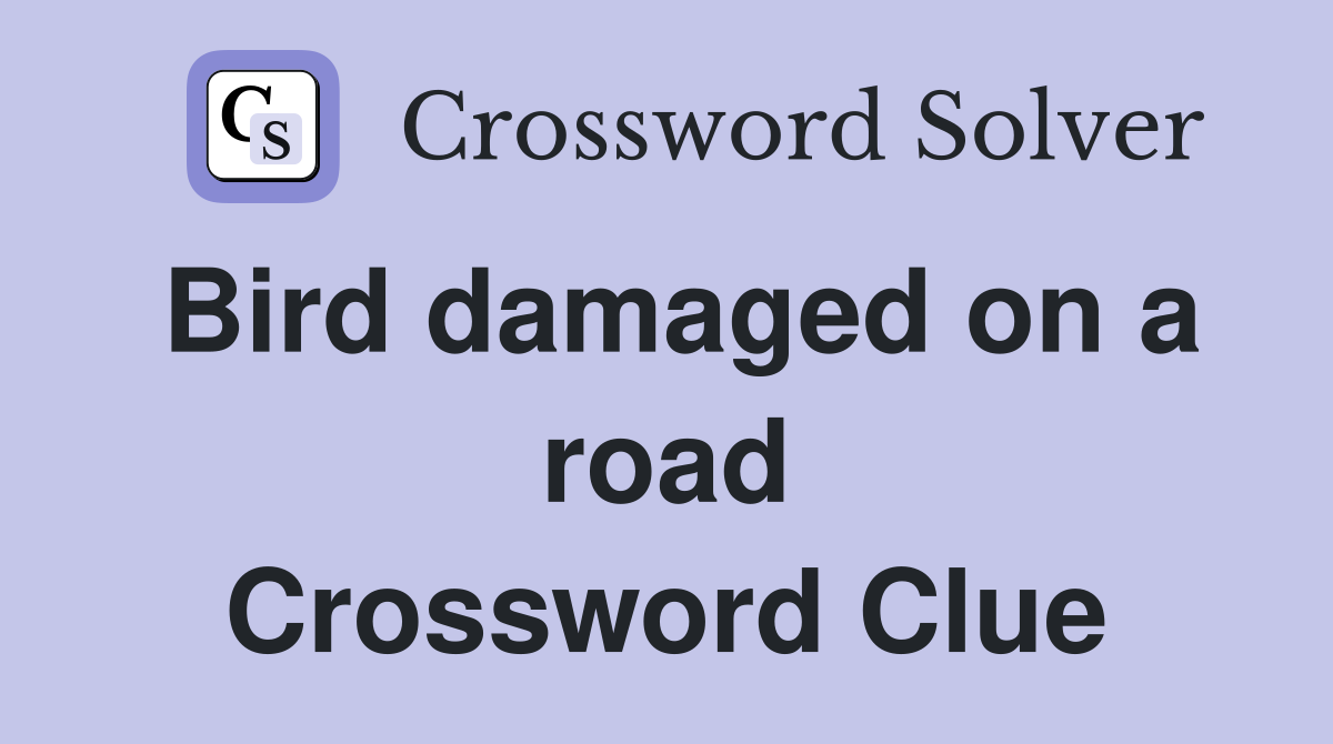 Bird damaged on a road Crossword Clue