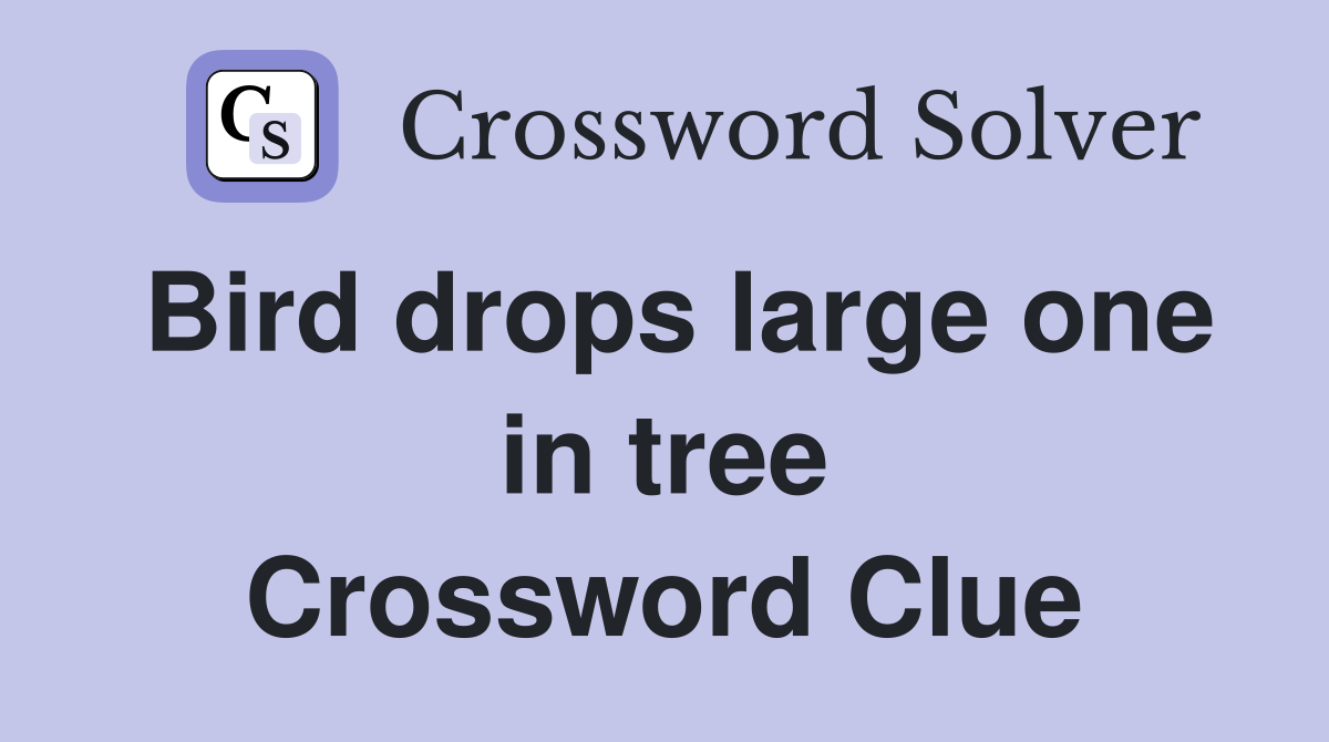 Bird drops large one in tree Crossword Clue