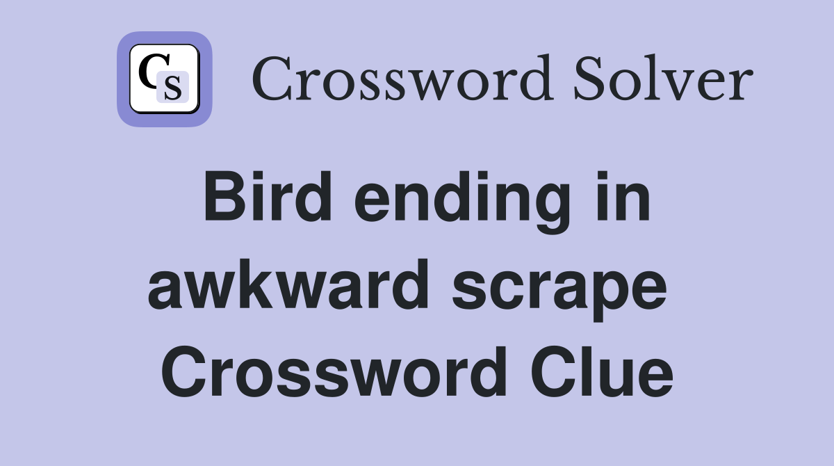 Bird ending in awkward scrape  Crossword Clue