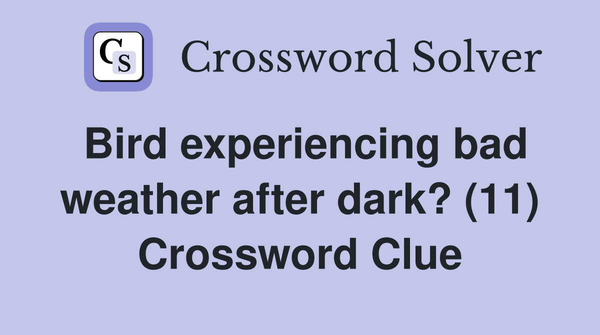 Bird experiencing bad weather after dark? (11) Crossword Clue
