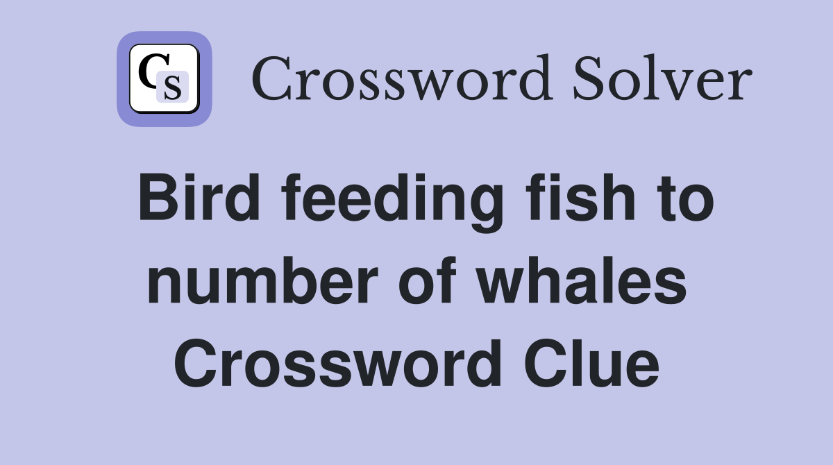 Bird feeding fish to number of whales Crossword Clue