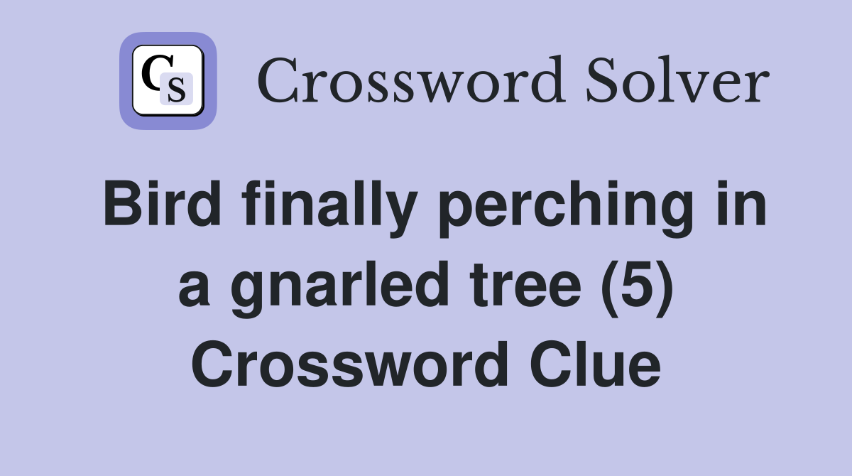 Bird finally perching in a gnarled tree (5) Crossword Clue