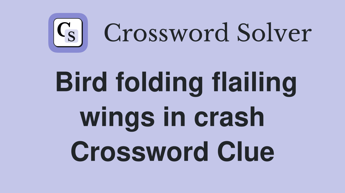 Bird folding flailing wings in crash Crossword Clue