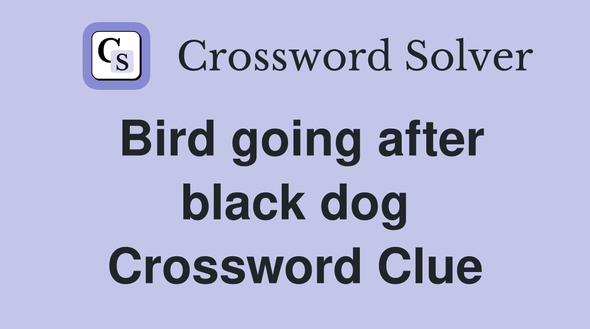 Bird going after black dog Crossword Clue