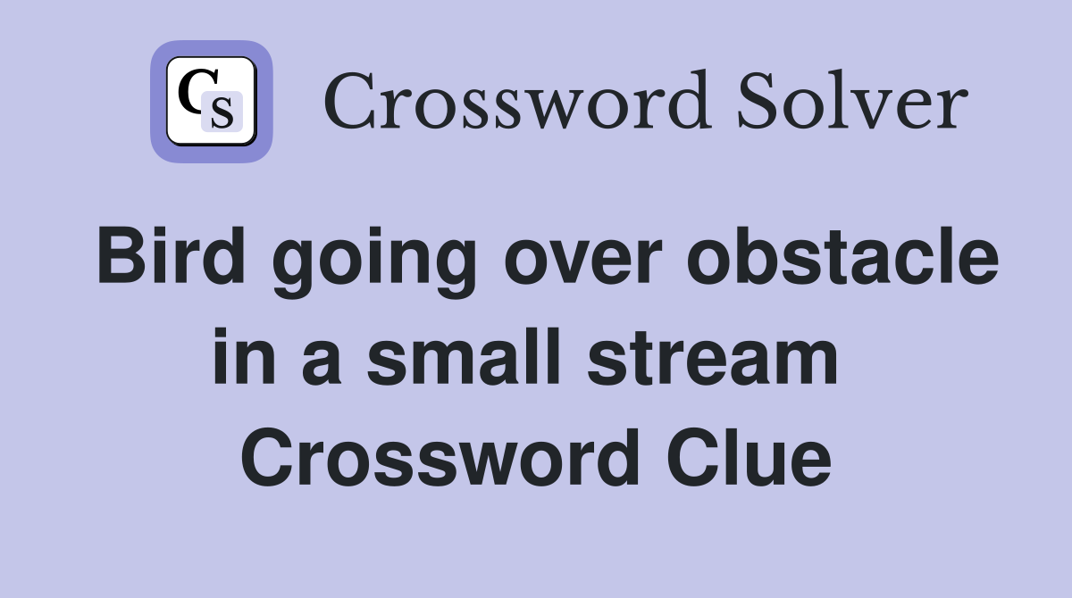 Bird going over obstacle in a small stream  Crossword Clue
