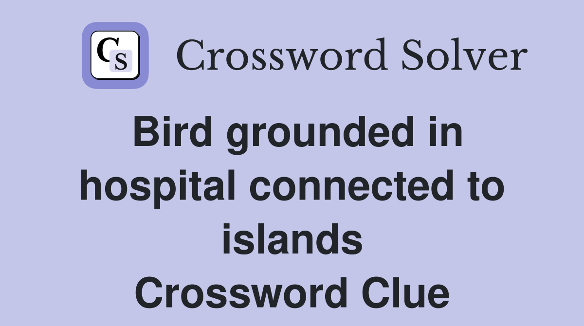Bird grounded in hospital connected to islands Crossword Clue