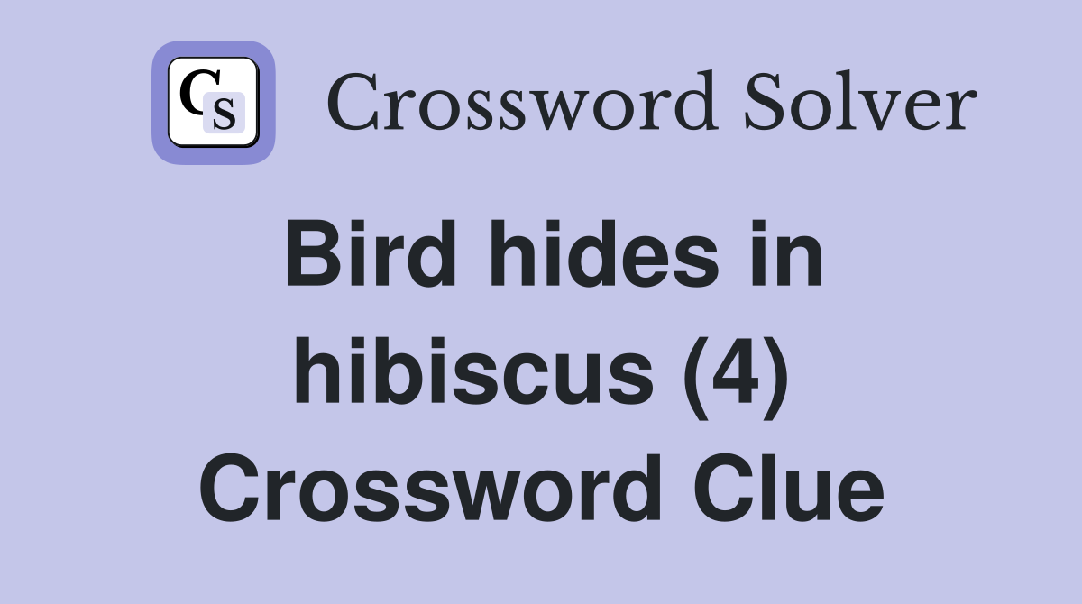 Bird hides in hibiscus (4) Crossword Clue