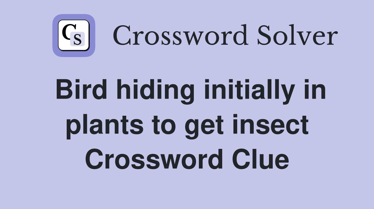 Bird hiding initially in plants to get insect Crossword Clue