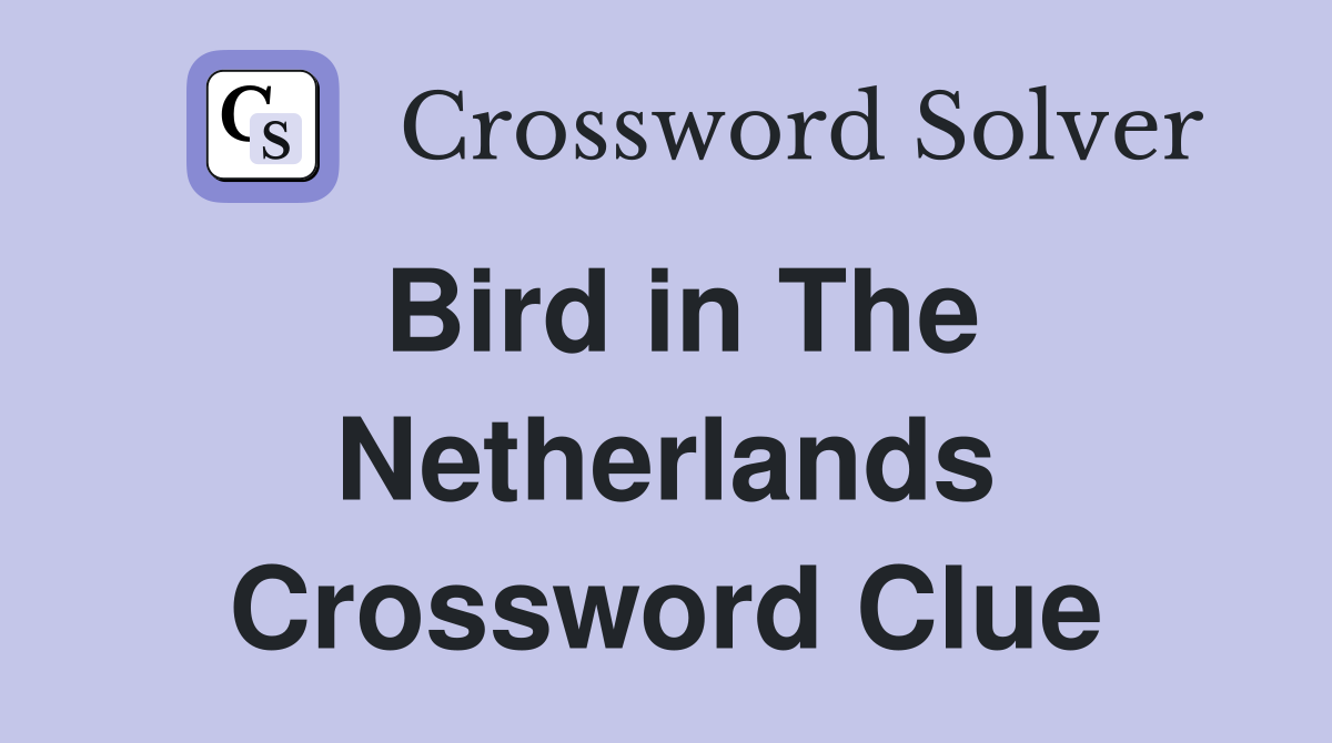 Bird in The Netherlands Crossword Clue