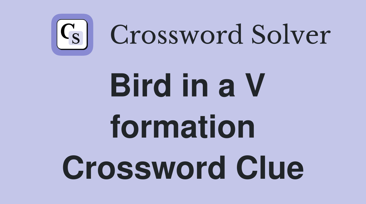 Bird in a V formation Crossword Clue