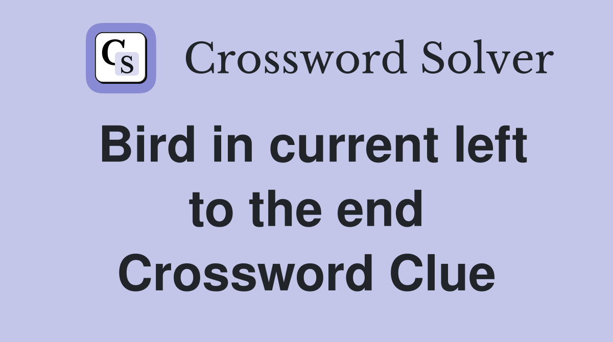 Bird in current left to the end Crossword Clue
