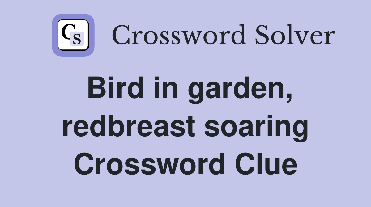 Bird in garden, redbreast soaring Crossword Clue
