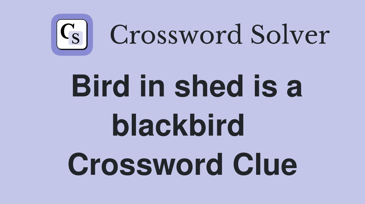 Bird in shed is a blackbird  Crossword Clue