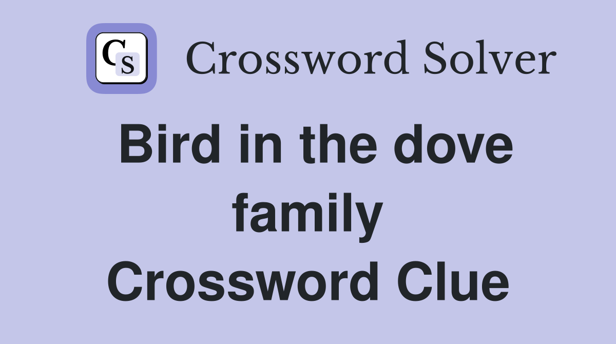 Bird in the dove family Crossword Clue