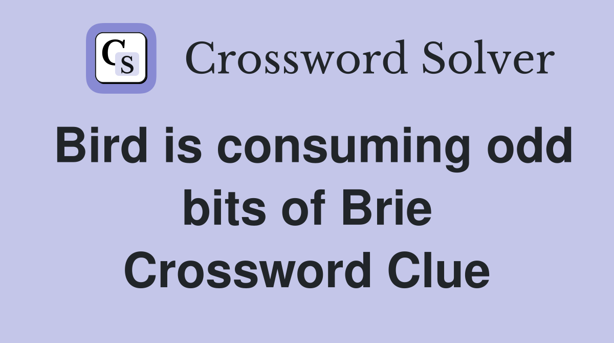 Bird is consuming odd bits of Brie Crossword Clue