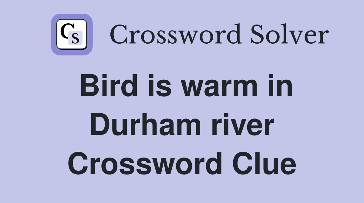 Bird is warm in Durham river Crossword Clue