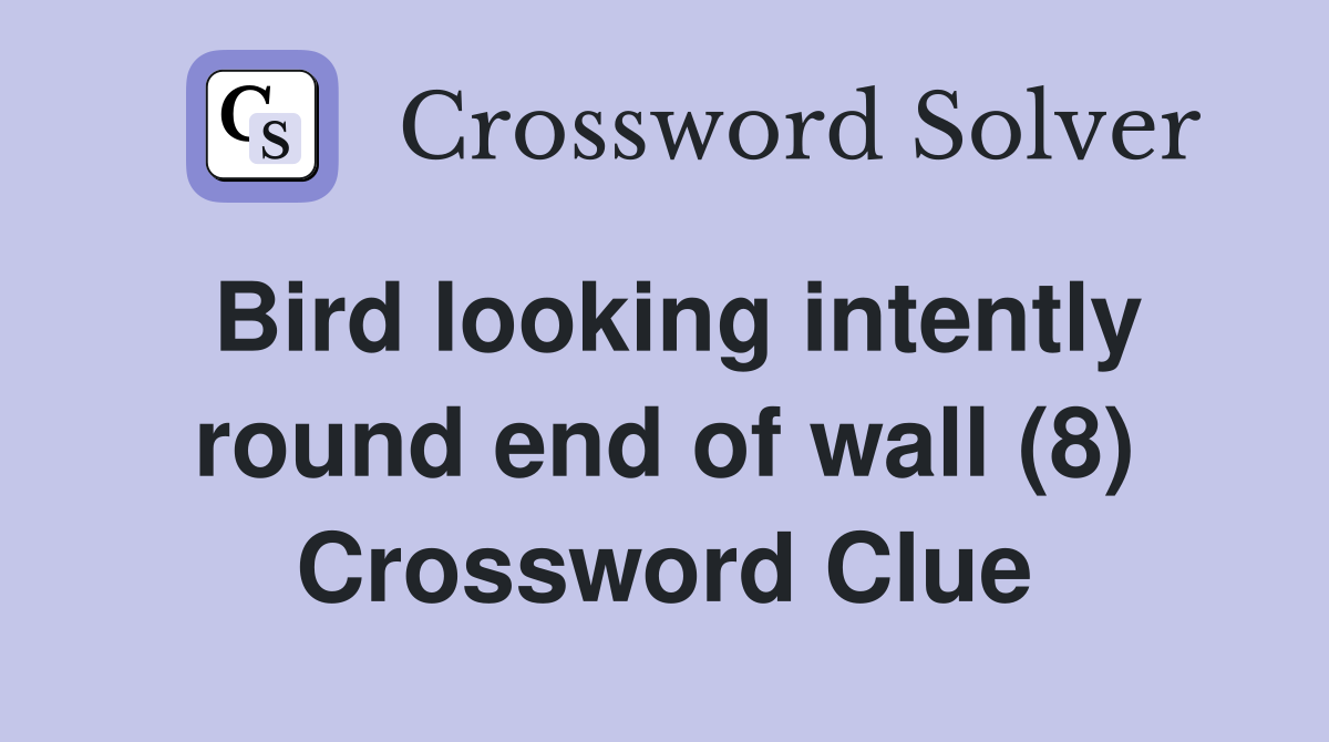 Bird looking intently round end of wall (8) Crossword Clue