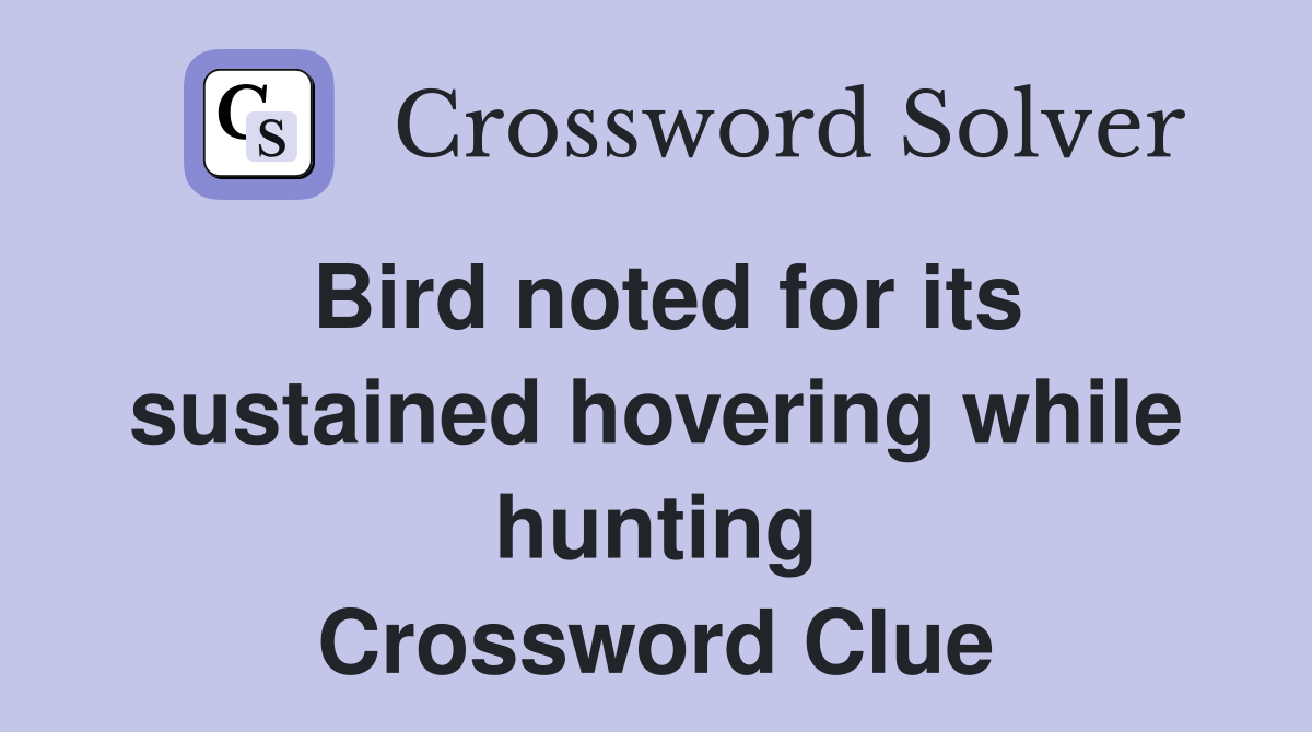 Bird noted for its sustained hovering while hunting Crossword Clue