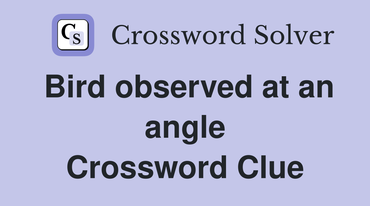 Bird observed at an angle Crossword Clue