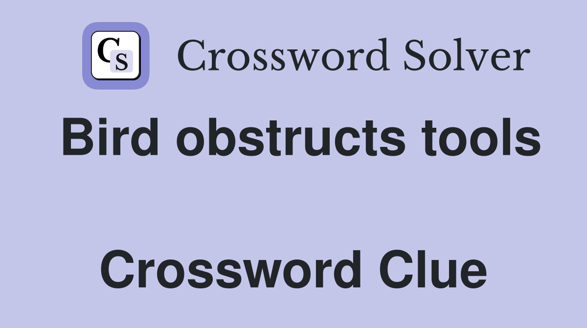 Bird obstructs tools  Crossword Clue